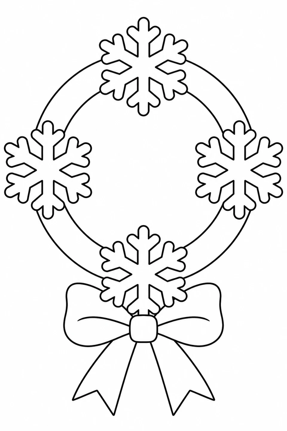 Snowflake Wreath with a Bow