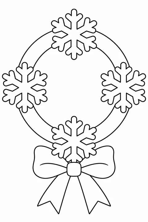 Snowflake Wreath with a Bow