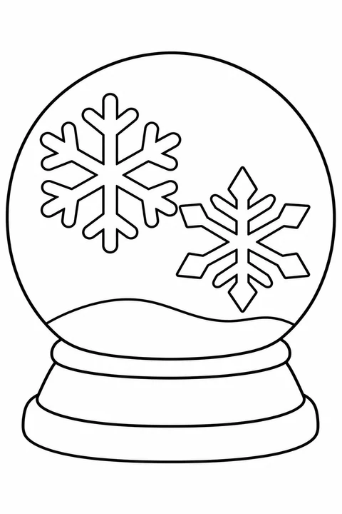 Snow Globe with Two Snowflakes