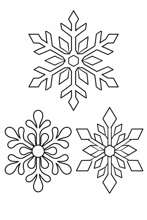 Three Different Snow Crystals
