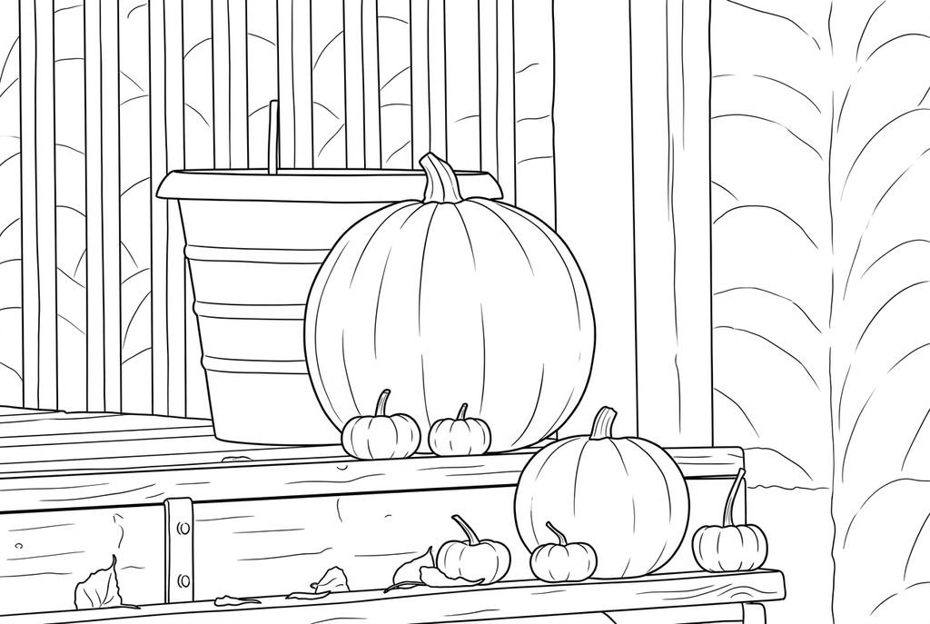 AI outlines of porch pumpkins